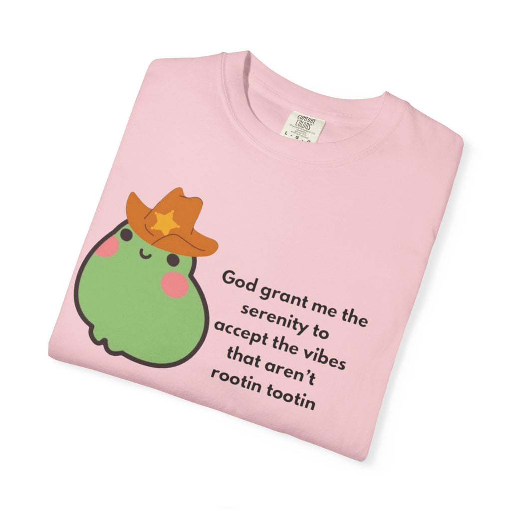 Serenity Avocado T‑Shirt — "God grant me the serenity to accept the vibes" Cute Cowgirl Avocado Tee