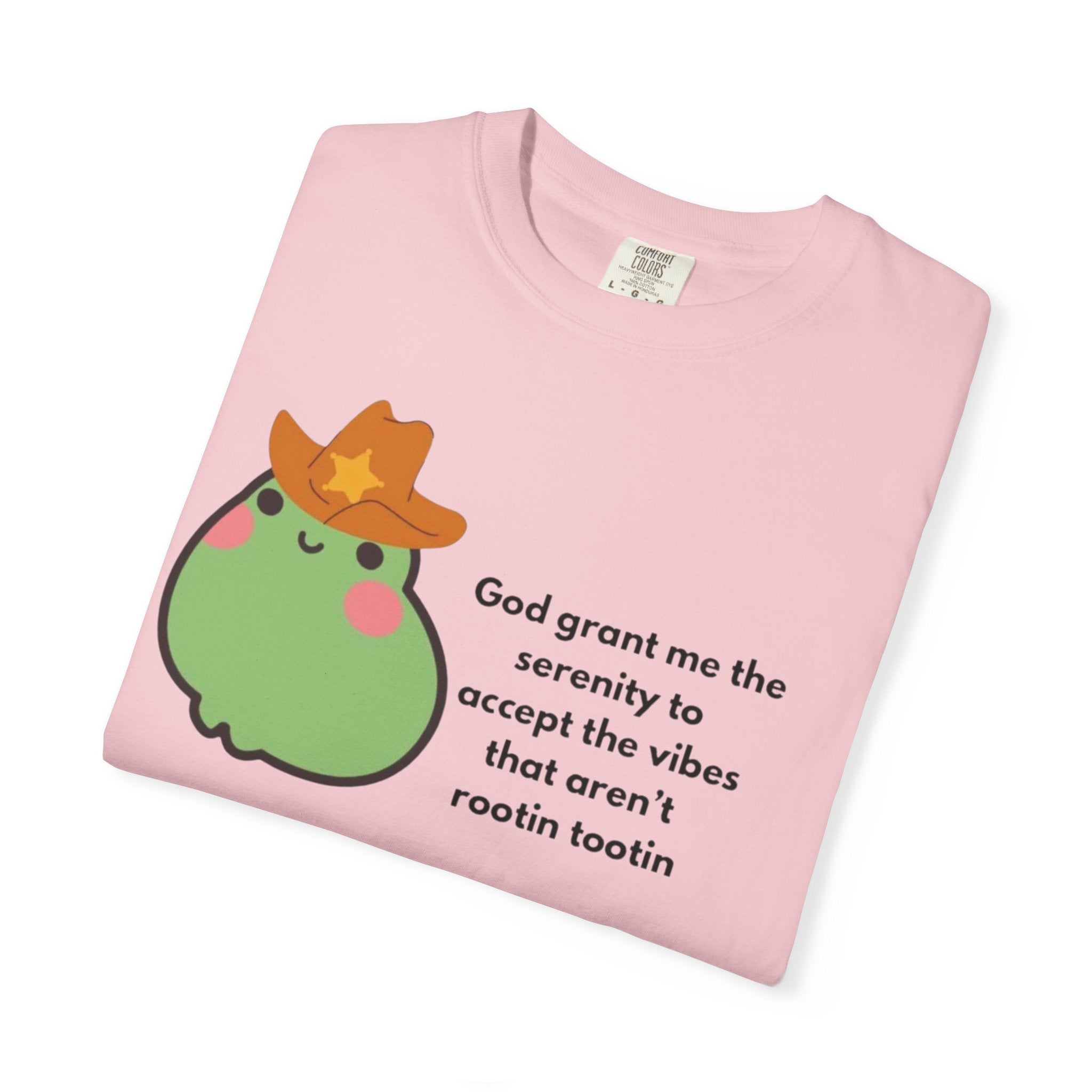 Serenity Avocado T‑Shirt — "God grant me the serenity to accept the vibes" Cute Cowgirl Avocado Tee