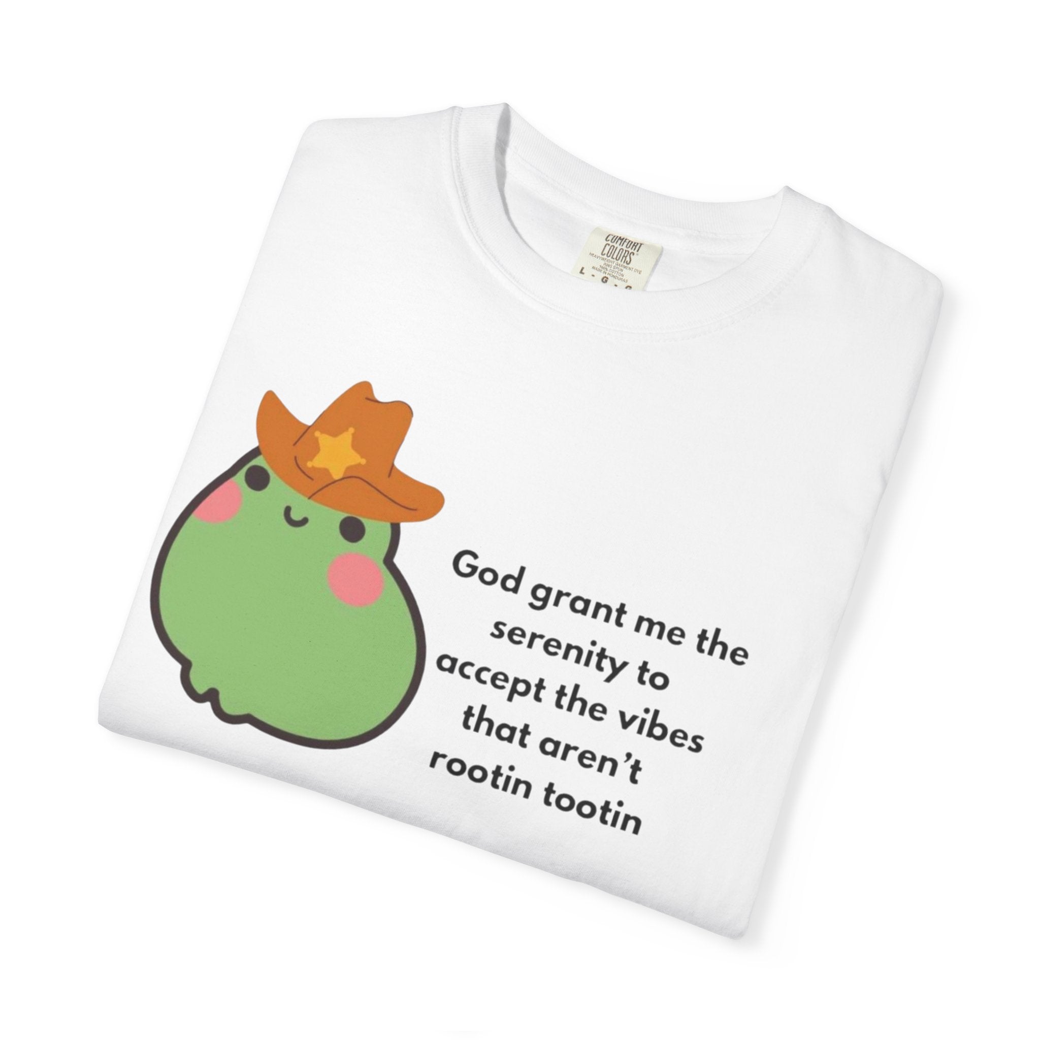 Serenity Avocado T‑Shirt — "God grant me the serenity to accept the vibes" Cute Cowgirl Avocado Tee