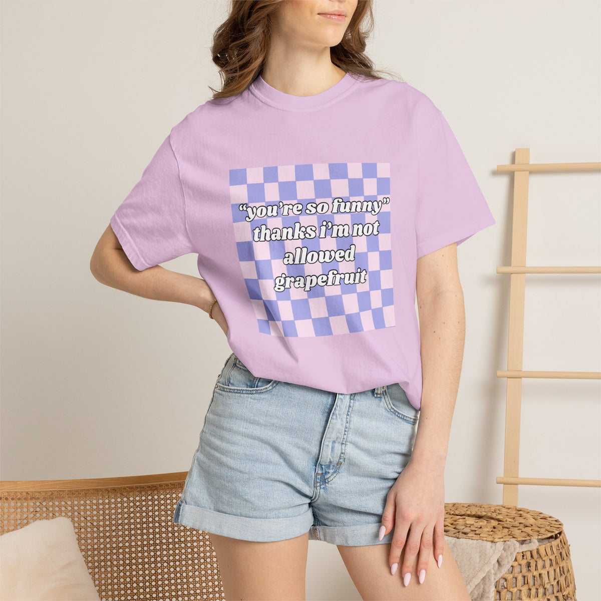 Grapefruit Checkered T-Shirt