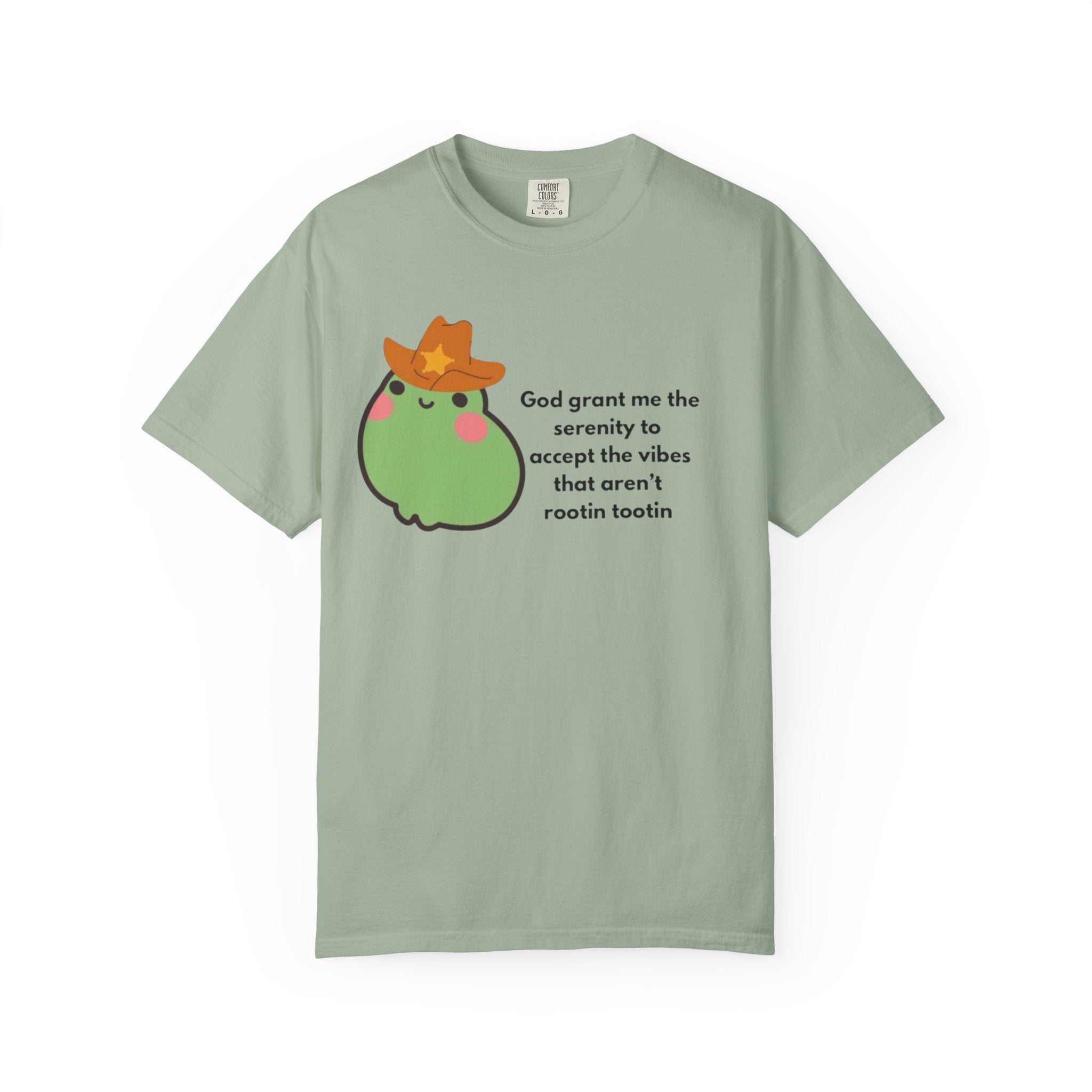 Serenity Avocado T‑Shirt — "God grant me the serenity to accept the vibes" Cute Cowgirl Avocado Tee