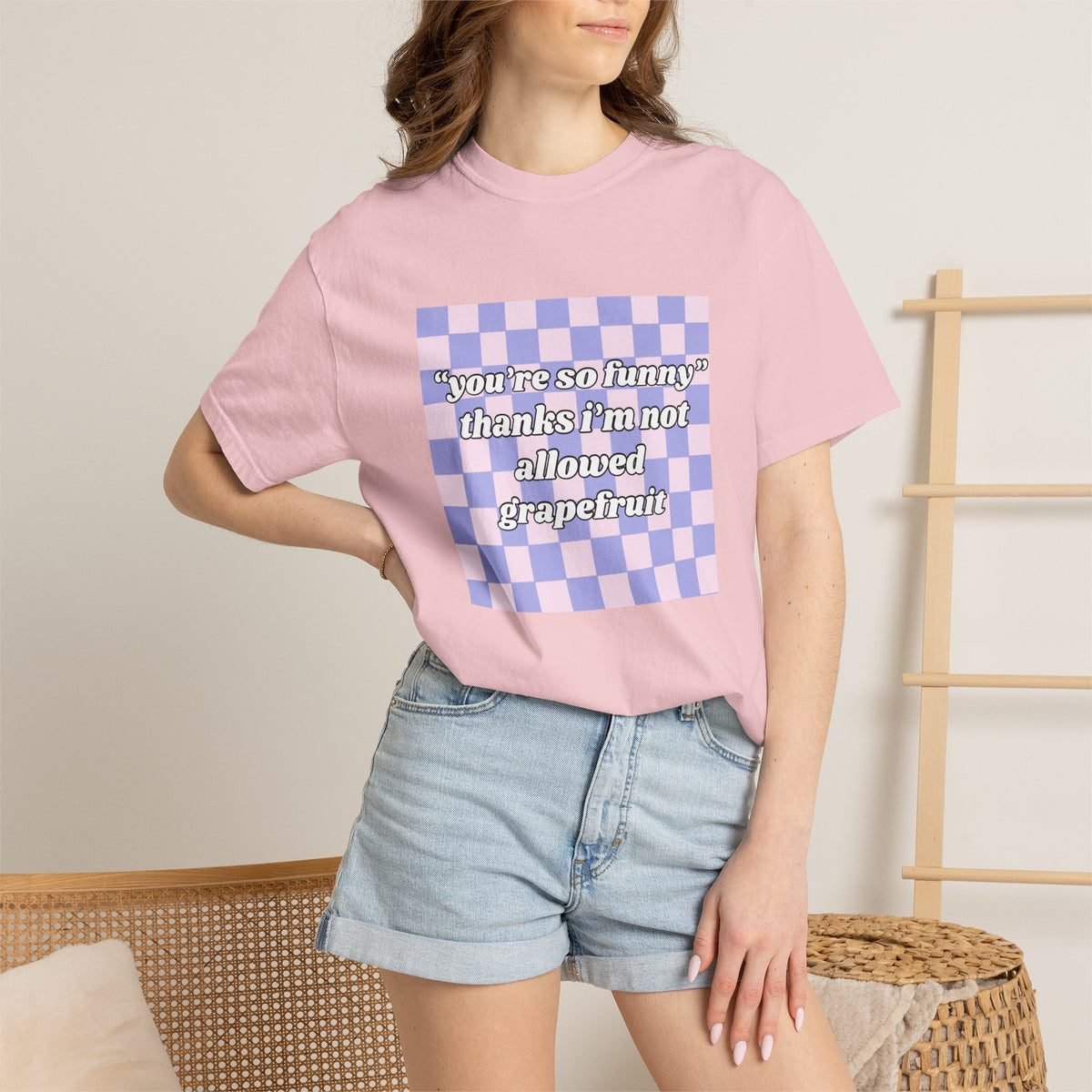 Grapefruit Checkered T-Shirt