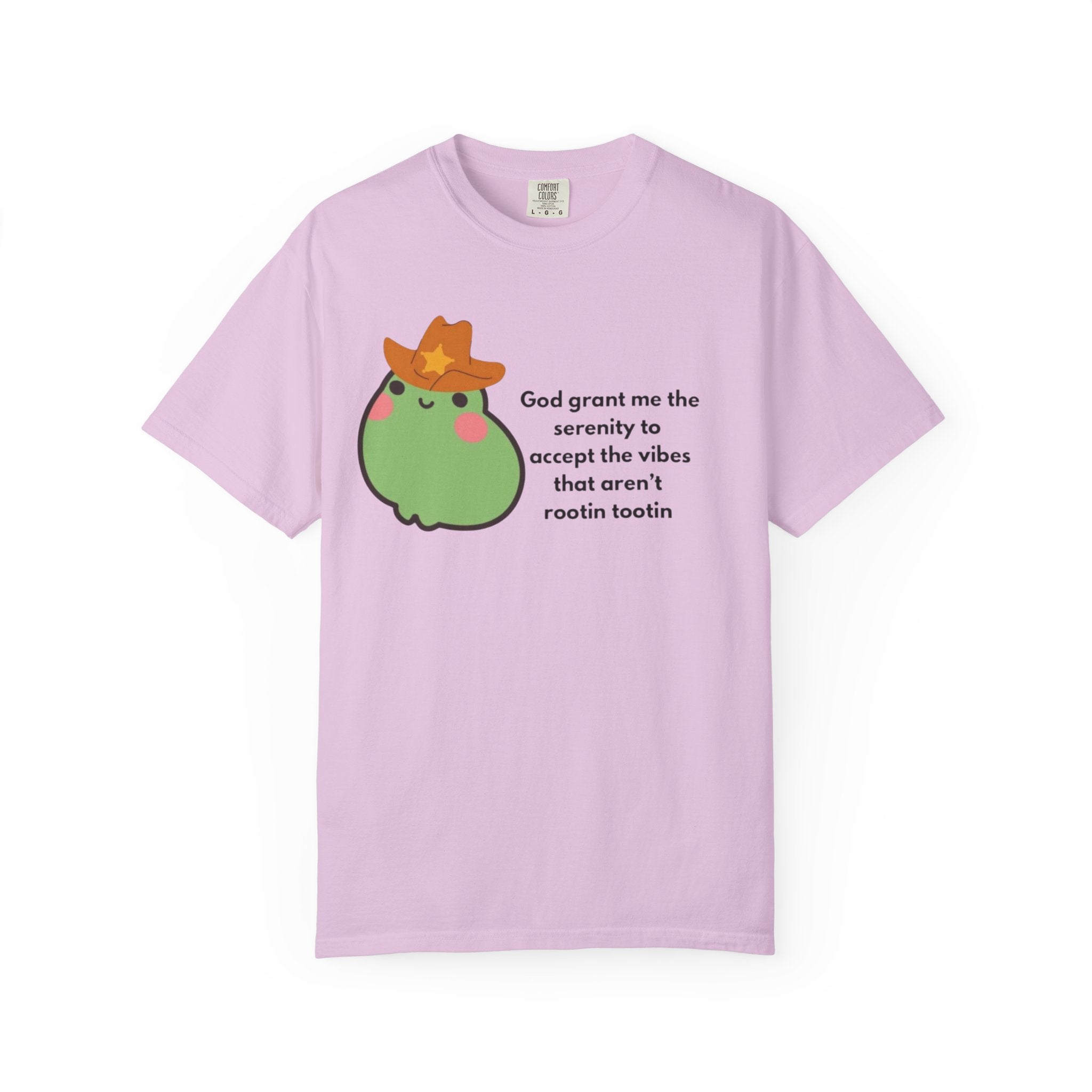 Serenity Avocado T‑Shirt — "God grant me the serenity to accept the vibes" Cute Cowgirl Avocado Tee