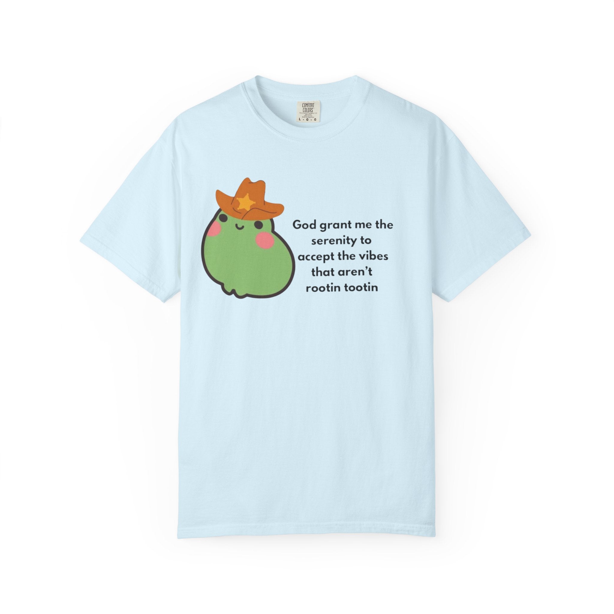 Serenity Avocado T‑Shirt — "God grant me the serenity to accept the vibes" Cute Cowgirl Avocado Tee