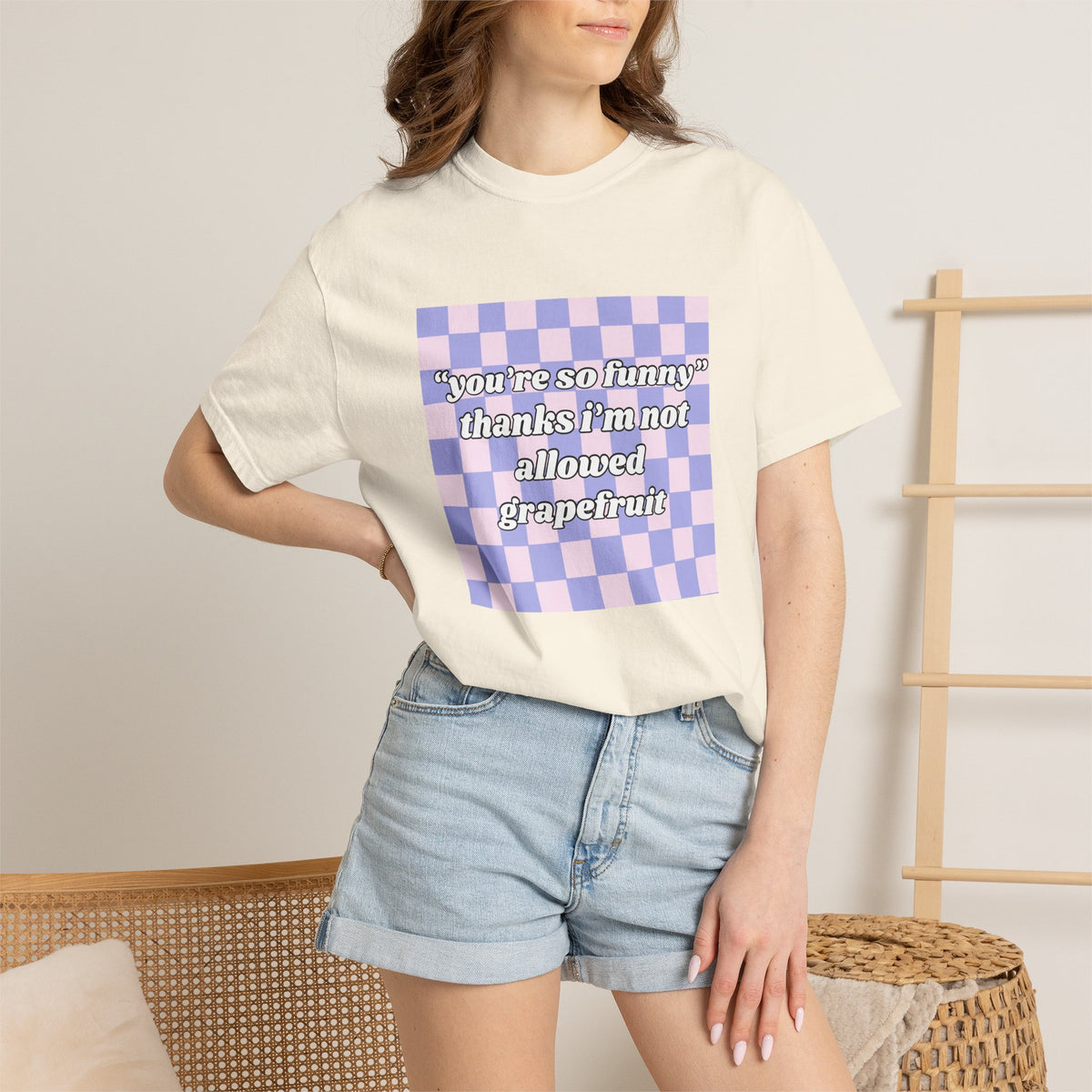 Grapefruit Checkered T-Shirt