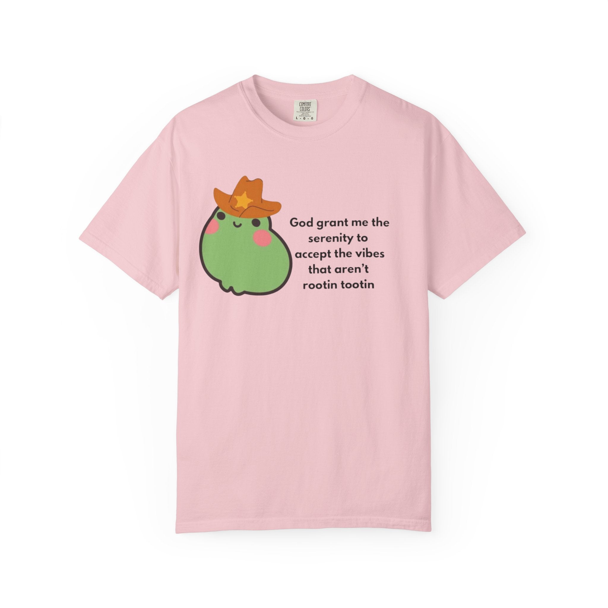 Serenity Avocado T‑Shirt — "God grant me the serenity to accept the vibes" Cute Cowgirl Avocado Tee