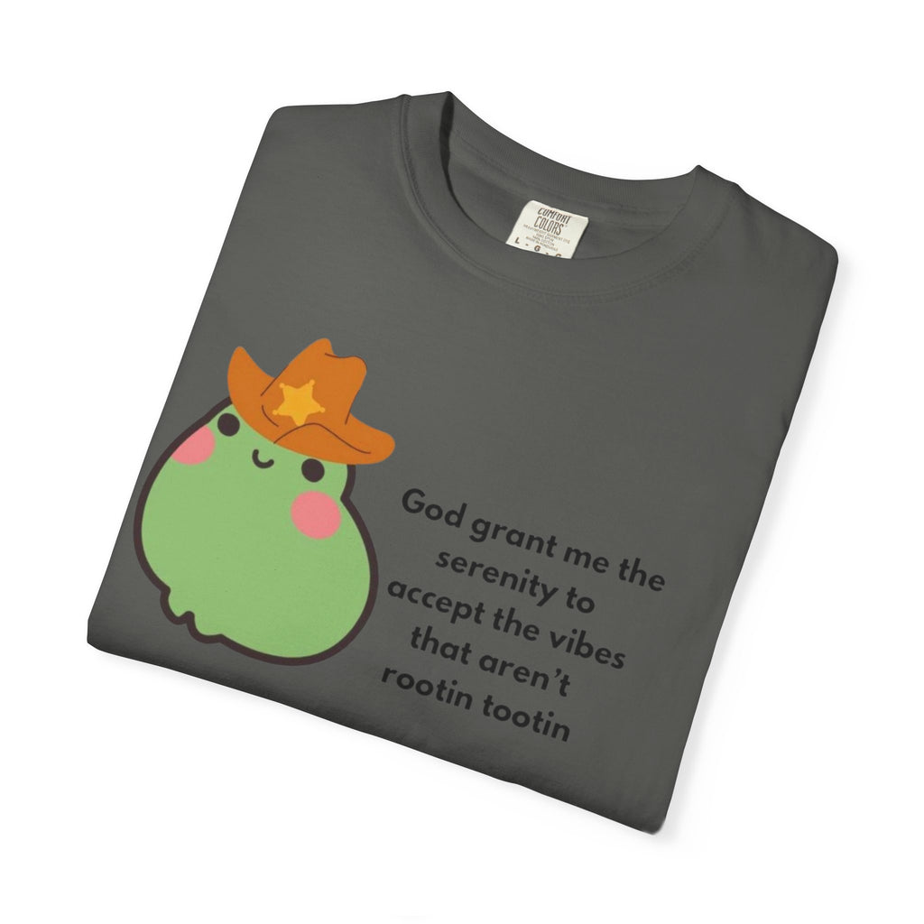 Serenity Avocado T‑Shirt — "God grant me the serenity to accept the vibes" Cute Cowgirl Avocado Tee