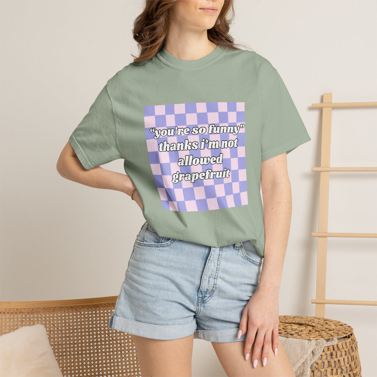 Grapefruit Checkered T-Shirt