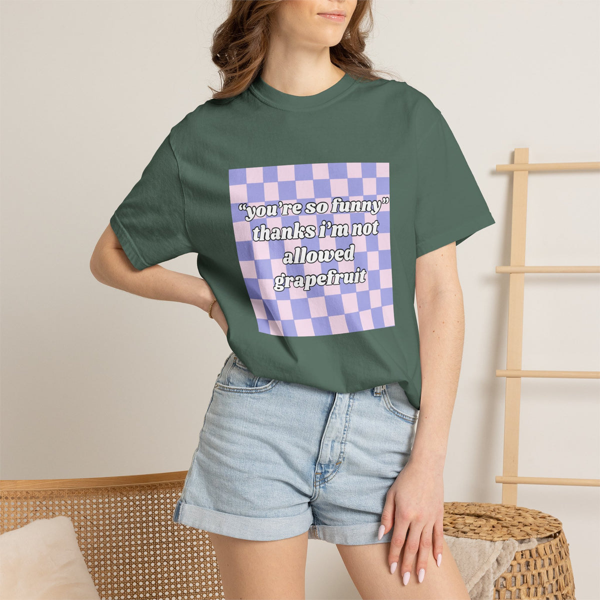 Grapefruit Checkered T-Shirt