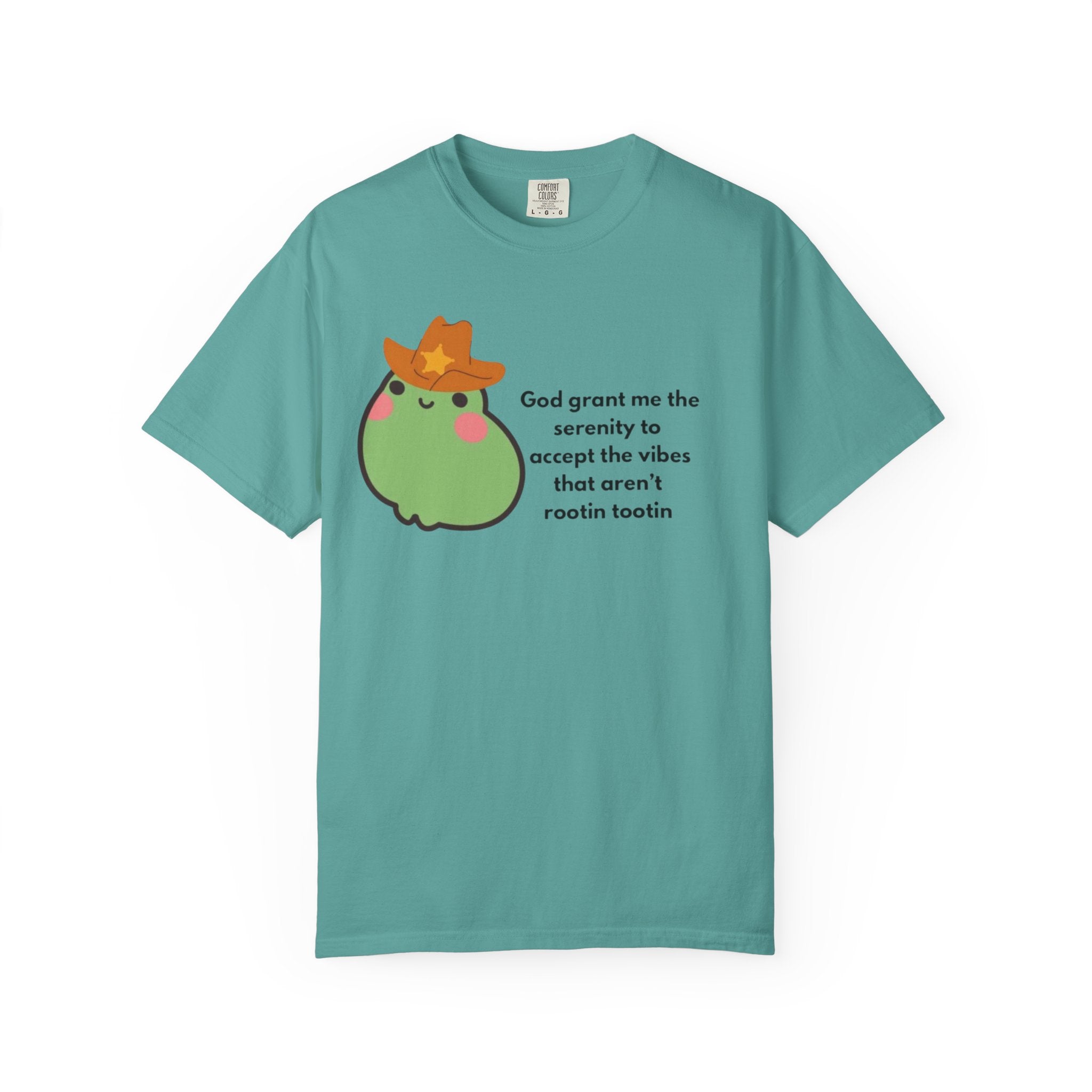 Serenity Avocado T‑Shirt — "God grant me the serenity to accept the vibes" Cute Cowgirl Avocado Tee
