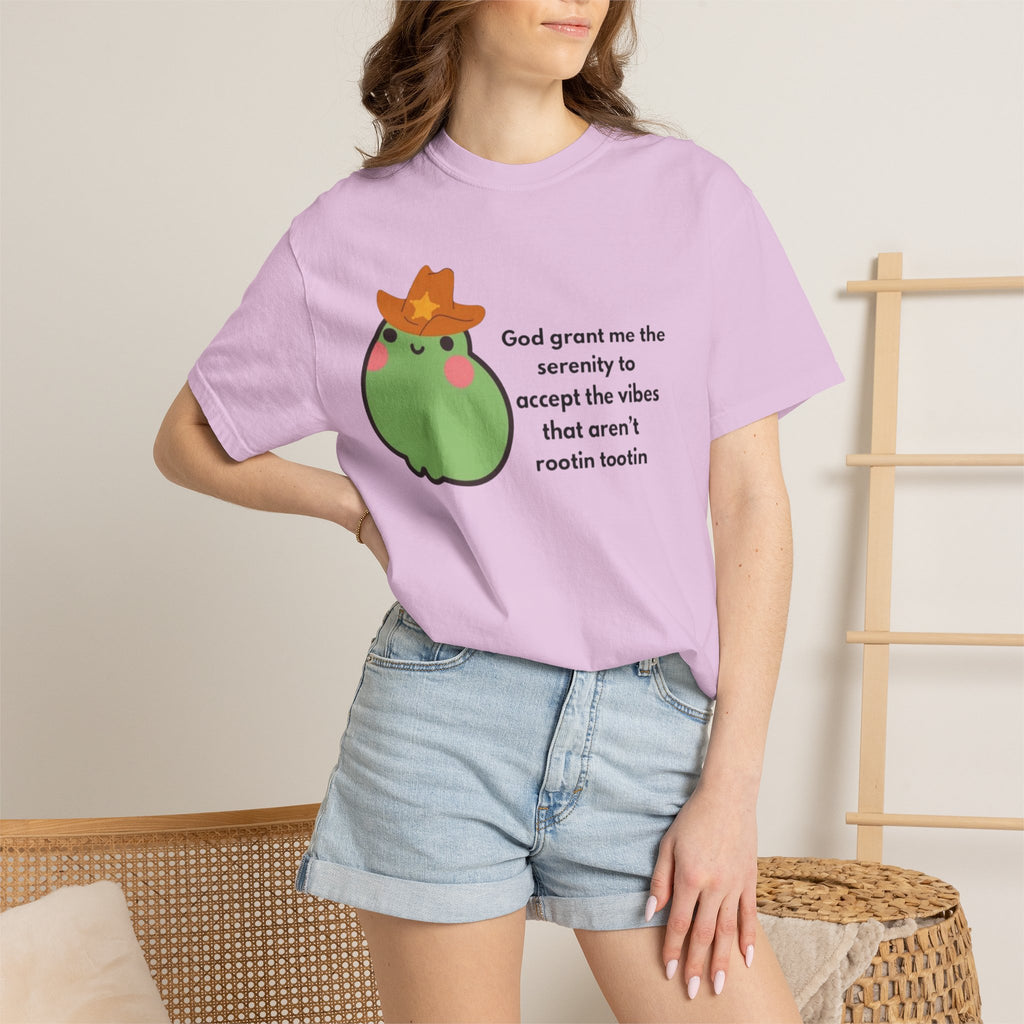 Serenity Avocado T‑Shirt — "God grant me the serenity to accept the vibes" Cute Cowgirl Avocado Tee