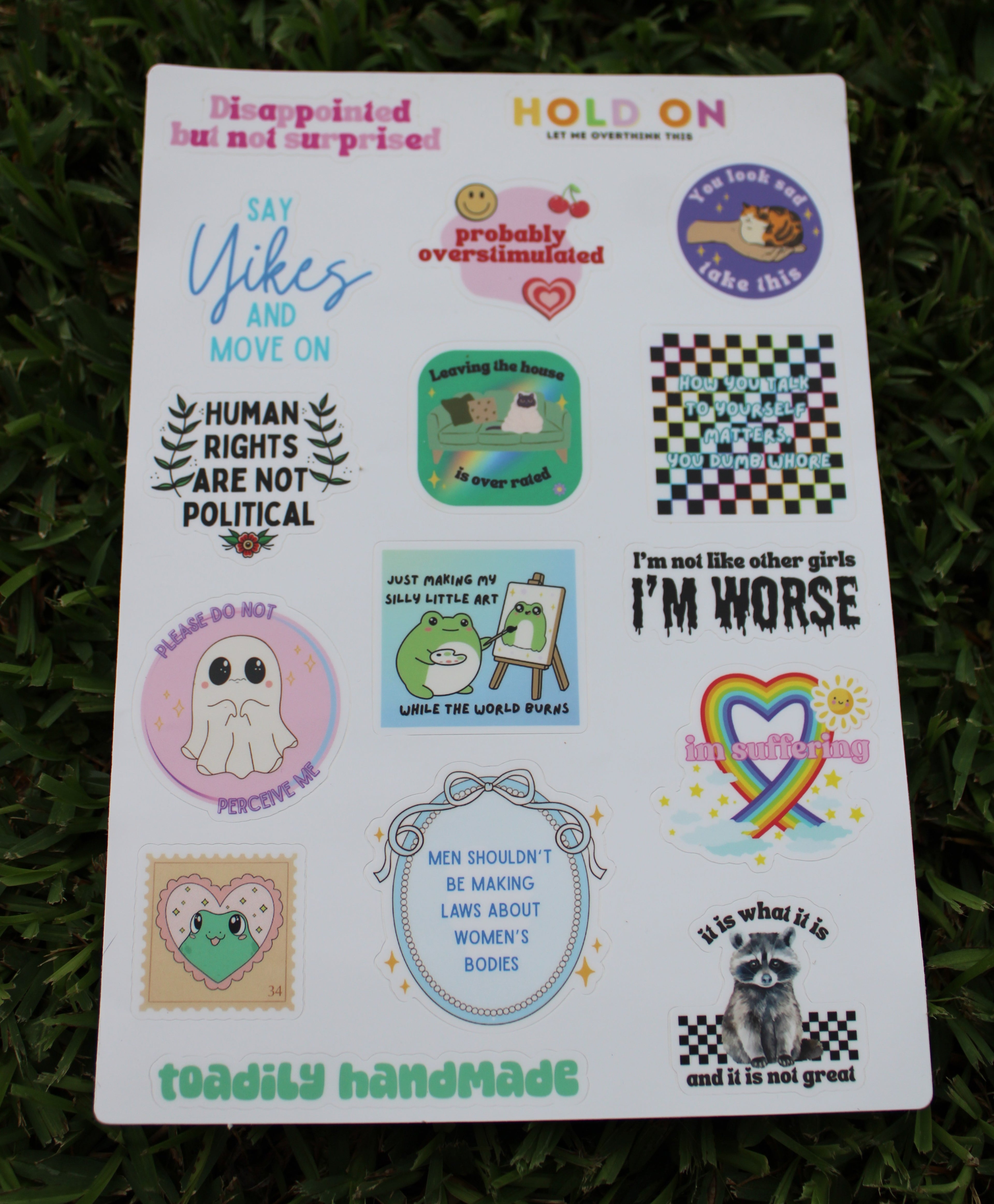 Waterproof sticker sheet I made at 2am