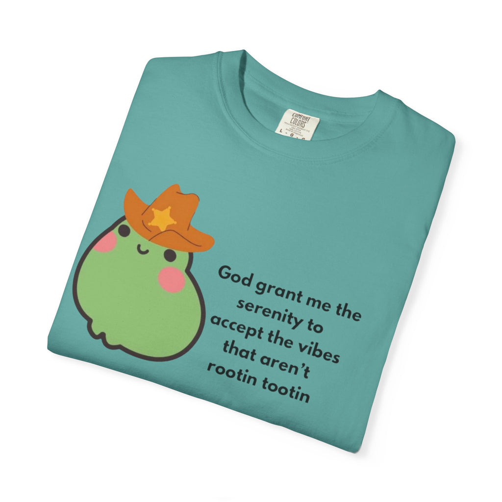 Serenity Avocado T‑Shirt — "God grant me the serenity to accept the vibes" Cute Cowgirl Avocado Tee