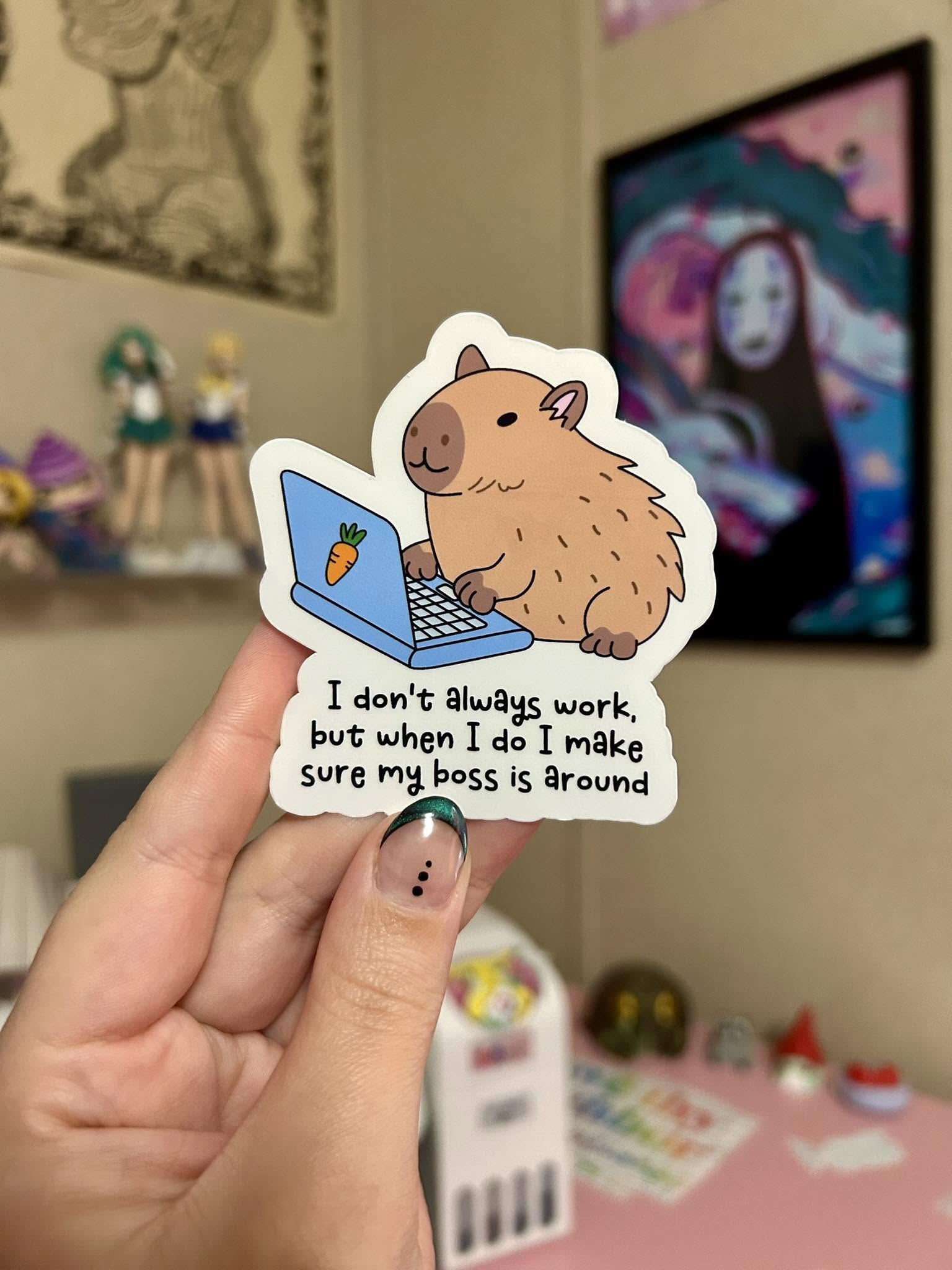I don't always work cappy waterproof sticker