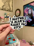 I support a man waterproof sticker