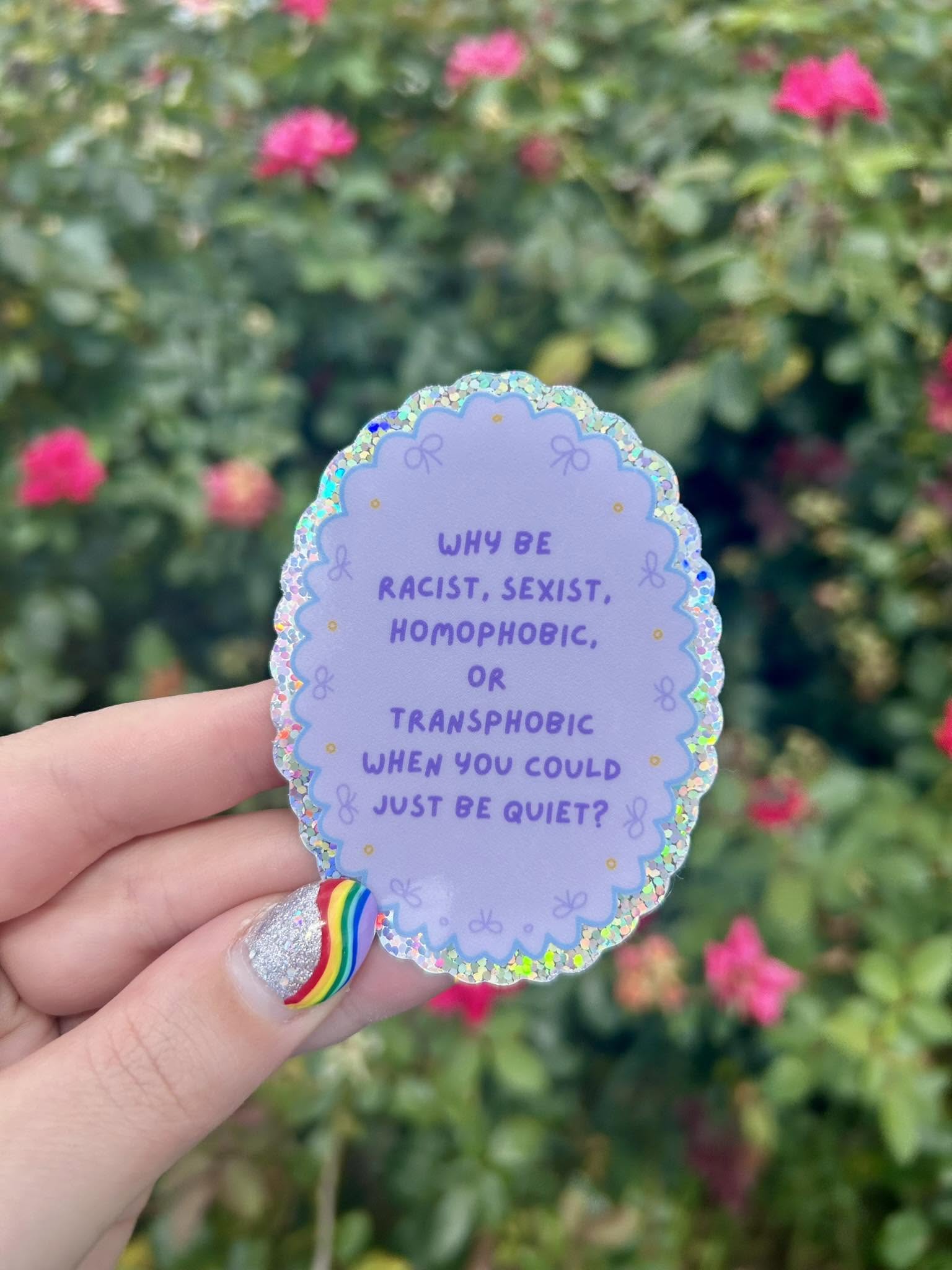 Why? Glitter waterproof sticker