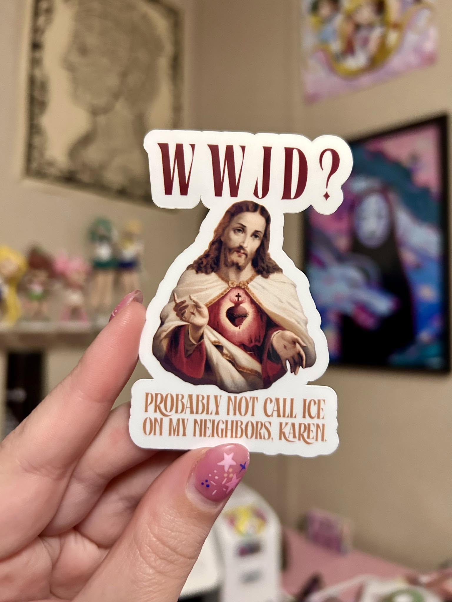WWJD? Sticker