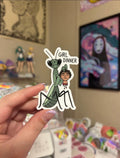 Girl din din waterproof sticker