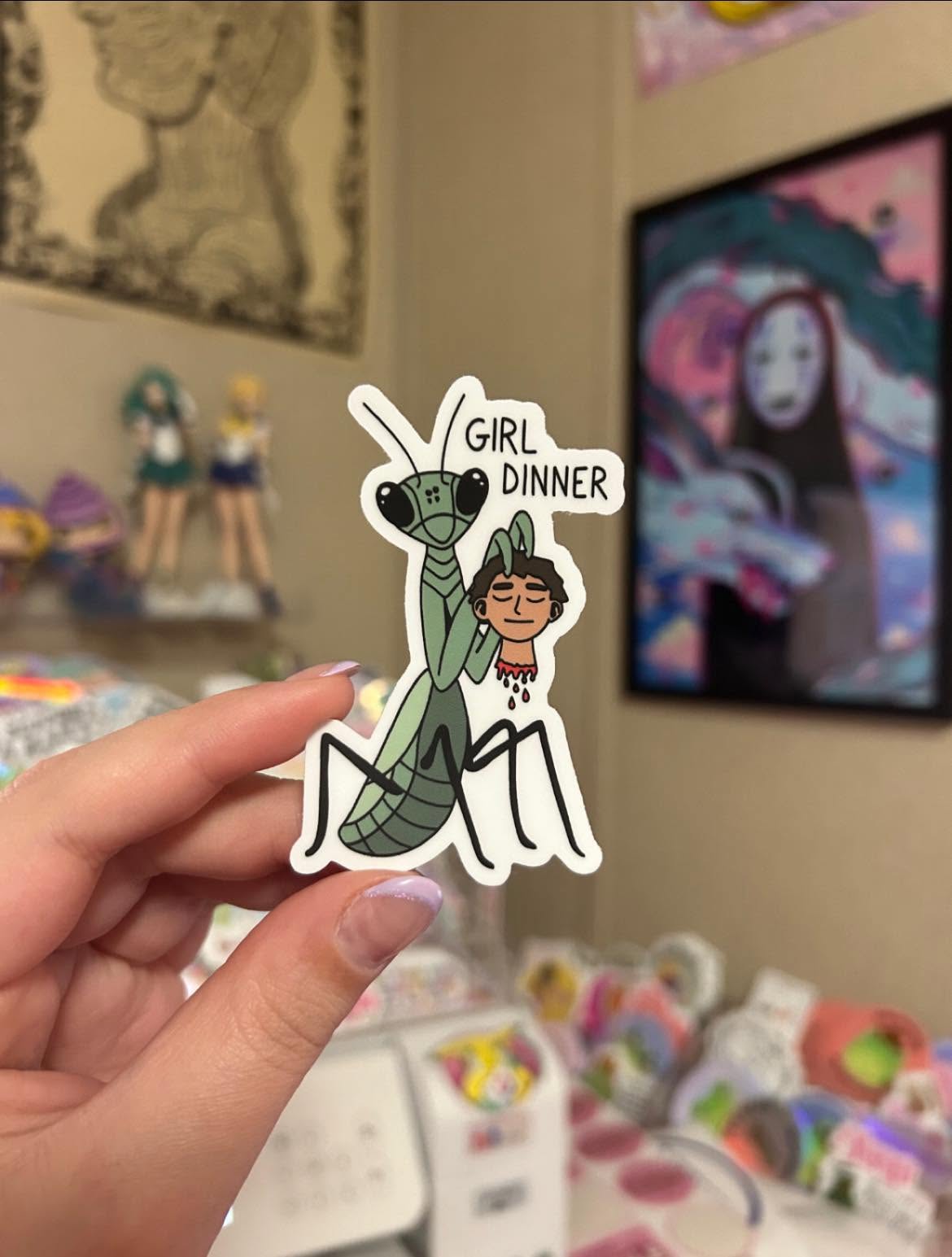 Girl din din waterproof sticker