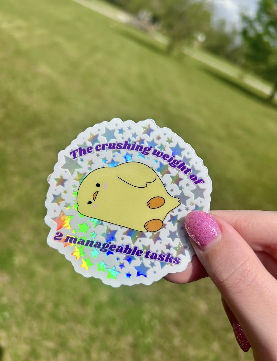 Two Manageable Tasks Holographic sticker