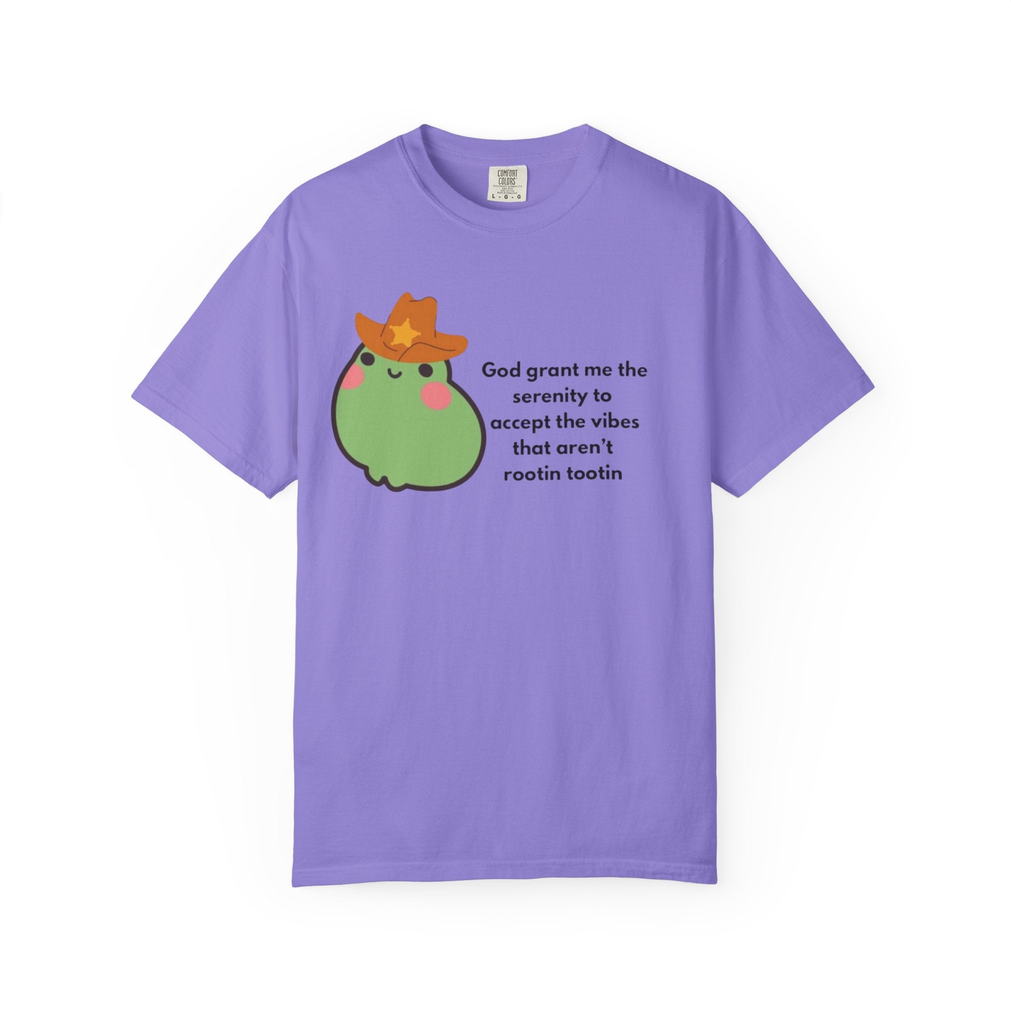 Serenity Avocado T‑Shirt — "God grant me the serenity to accept the vibes" Cute Cowgirl Avocado Tee