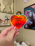 fueled by spite and feminine rage holo waterproof sticker