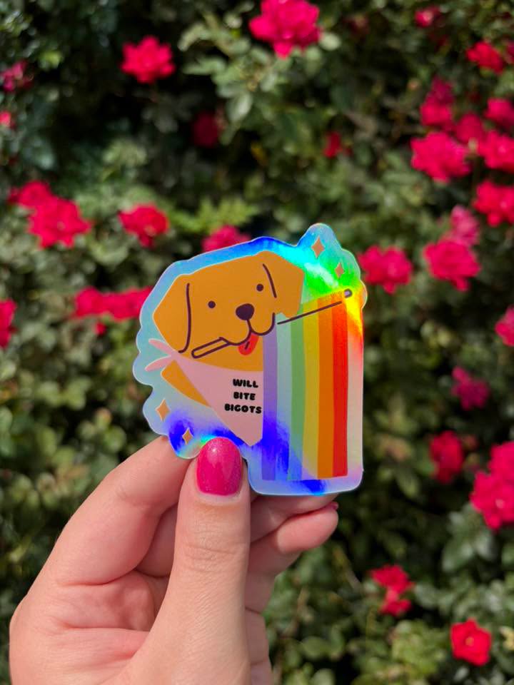 Will Bite Bigots waterproof sticker