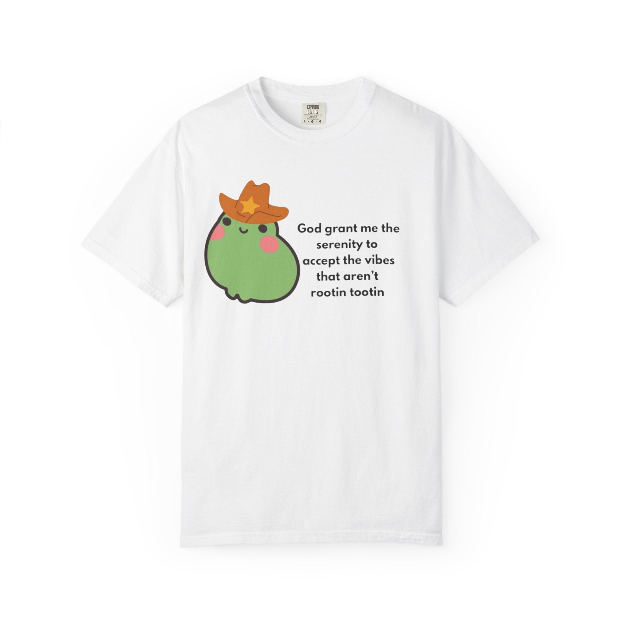 Serenity Avocado T‑Shirt — "God grant me the serenity to accept the vibes" Cute Cowgirl Avocado Tee