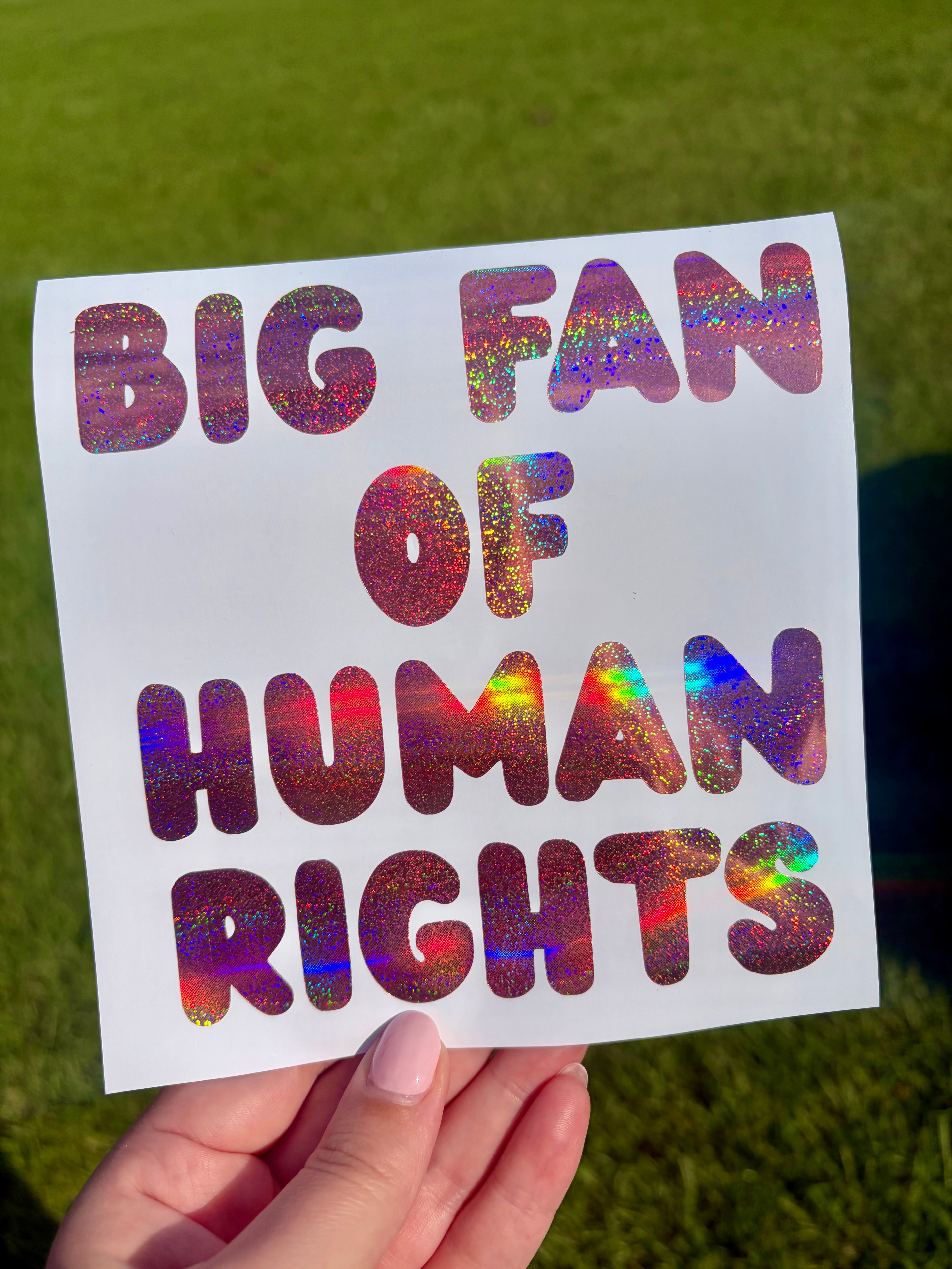 Big fan of human rights decal