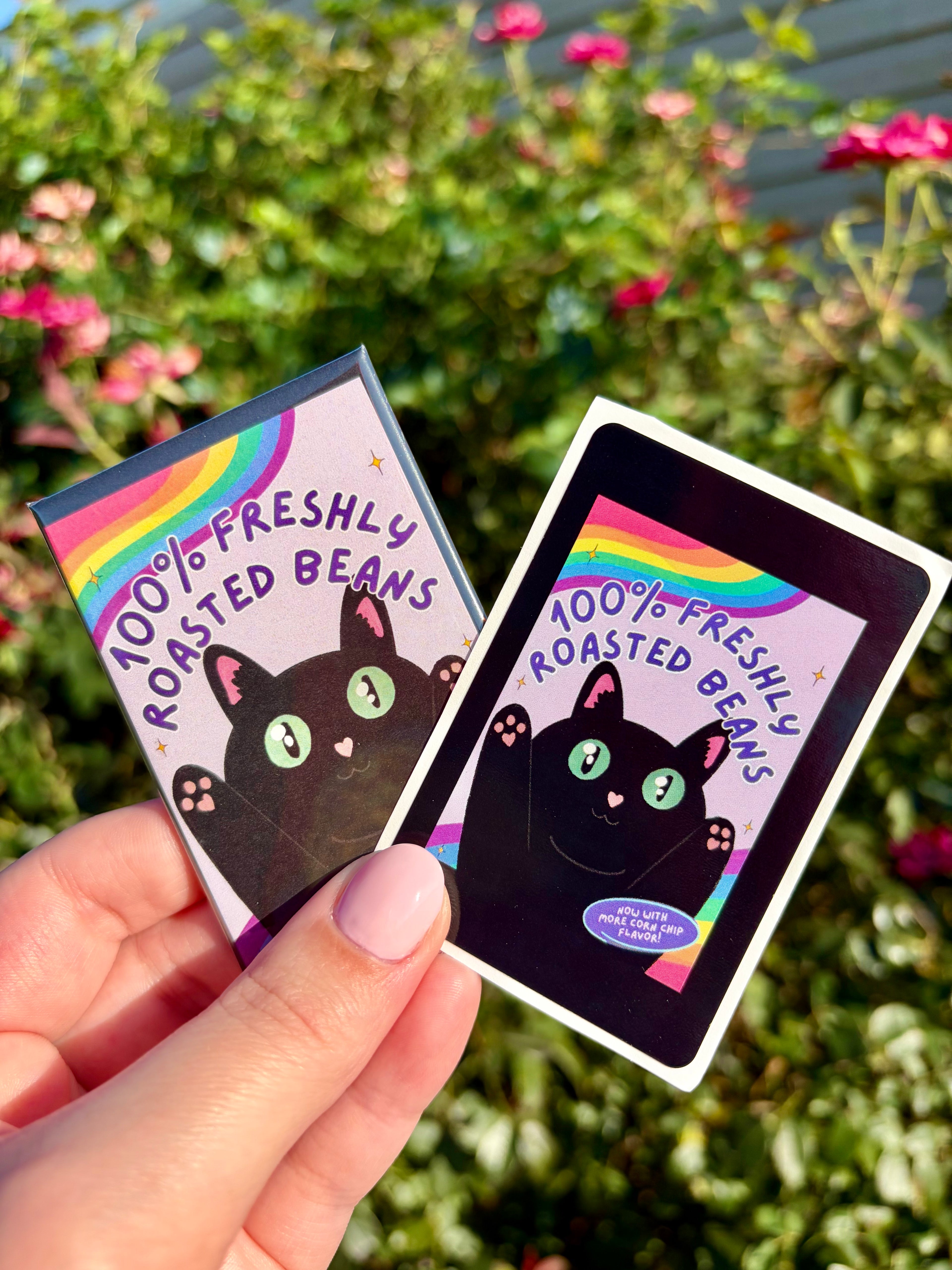 River city humane society for cats fundraising button + sticker