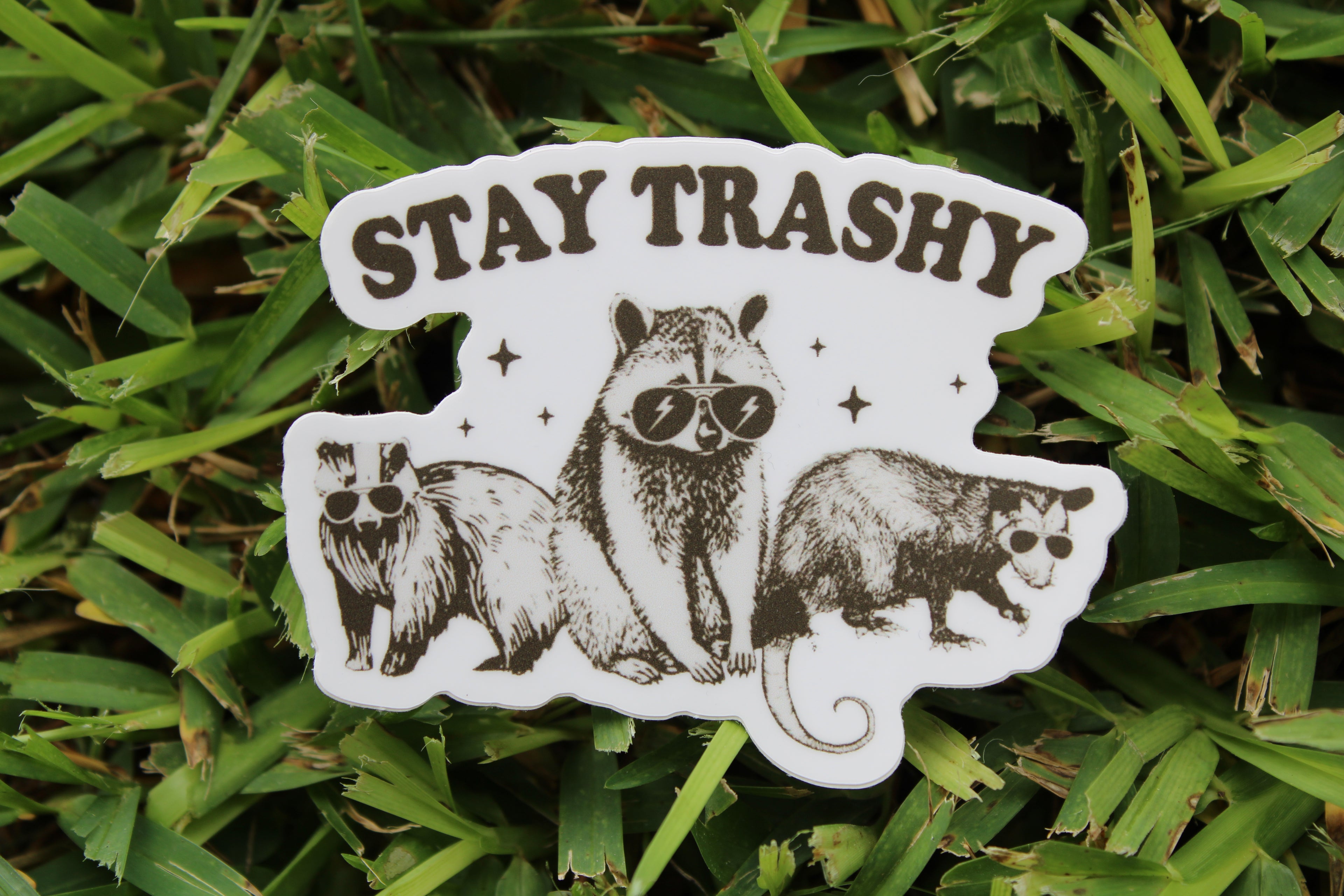 Stay Trashy waterproof sticker