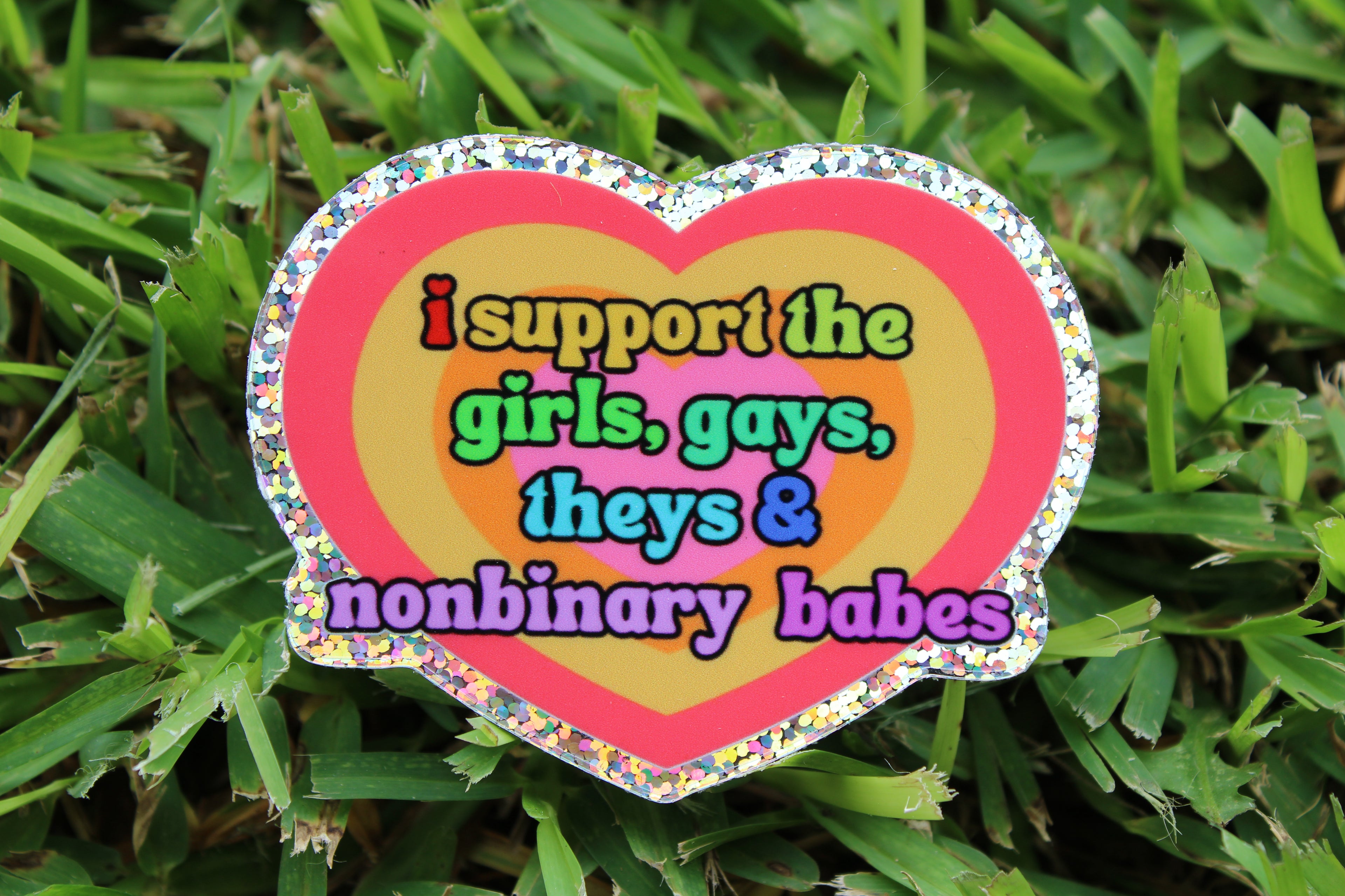 Girls, Gays, Theys & Nonbinary Babes Waterproof Sticker