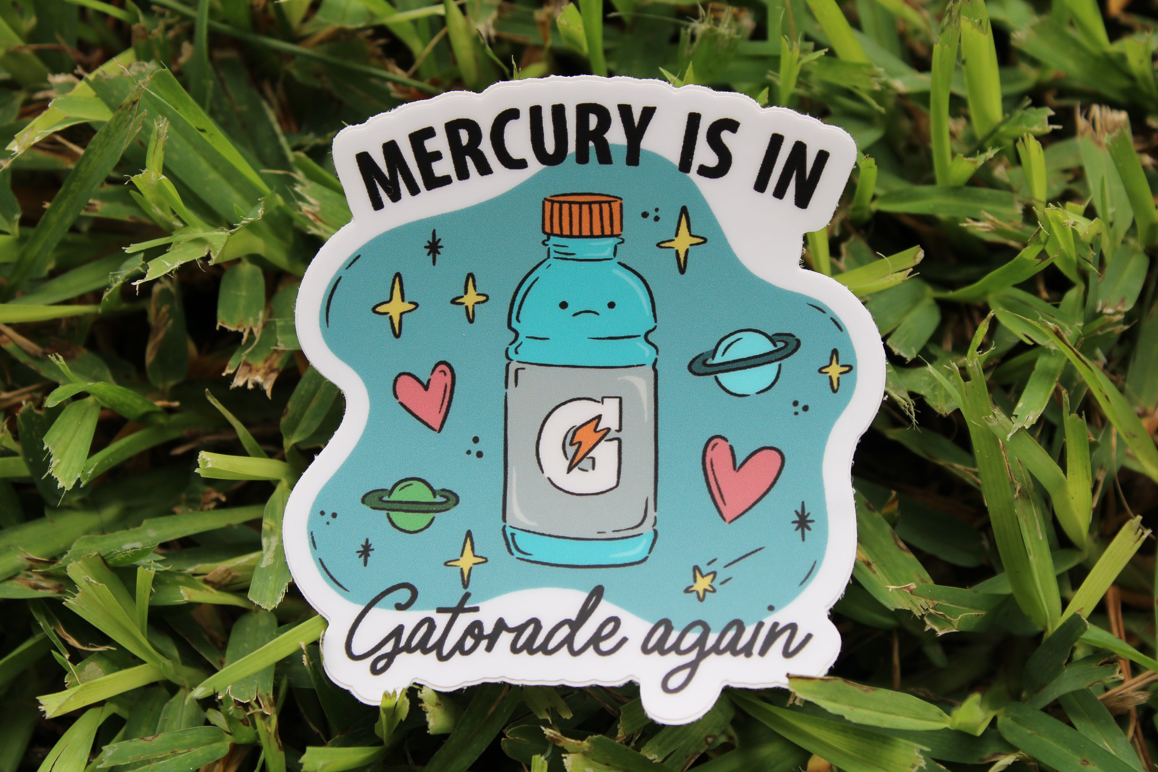 Mercury is in Gatorade again waterproof sticker